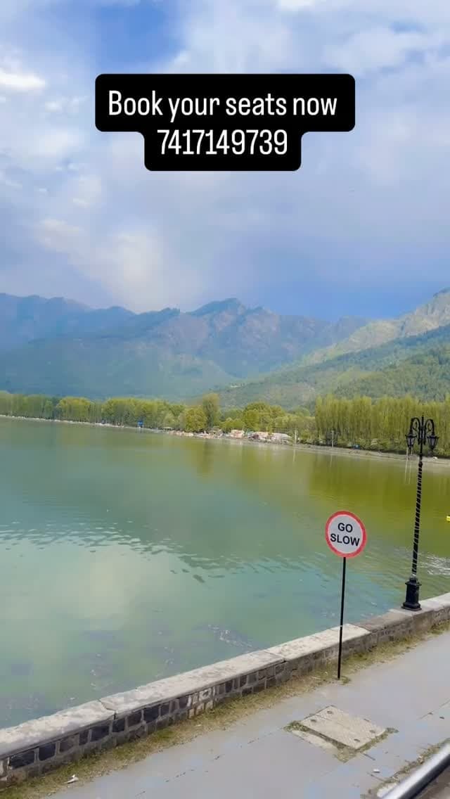 Dal Lake and the mountains from the boulevard, Srinagar